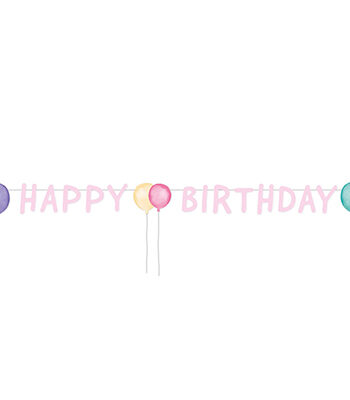 Γιρλάντα γράμματα Happy Birthday Pastel