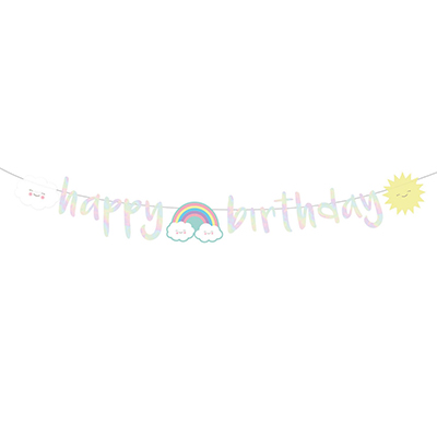 Γιρλάντα Γράμματα Happy Birthday Rainbow & Cloud