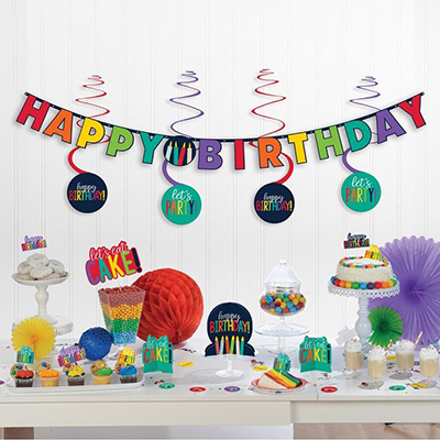 Mini Decorating Kit Birthday Accessories Rainbow Paper 37 τεμ
