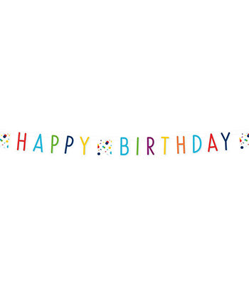 Γιρλάντα Γράμματα Confetti Happy Birthday 180 x 13εκ